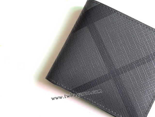 Burberry專門店新款男士短夾錢包 巴寶莉煙熏格子新顏色錢夾 yxb1340